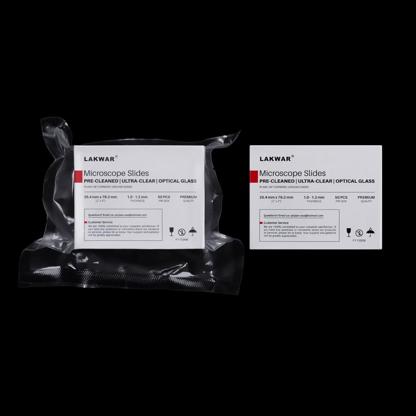 QUNSE 50 Pieces Pre-Cleaned Ground Edge Glass Microscope Slides, Standard Size 1" x 3" x 0.04", with Safe 45° Clipped Corners, for Students, Teachers, Classroom and Lab Use