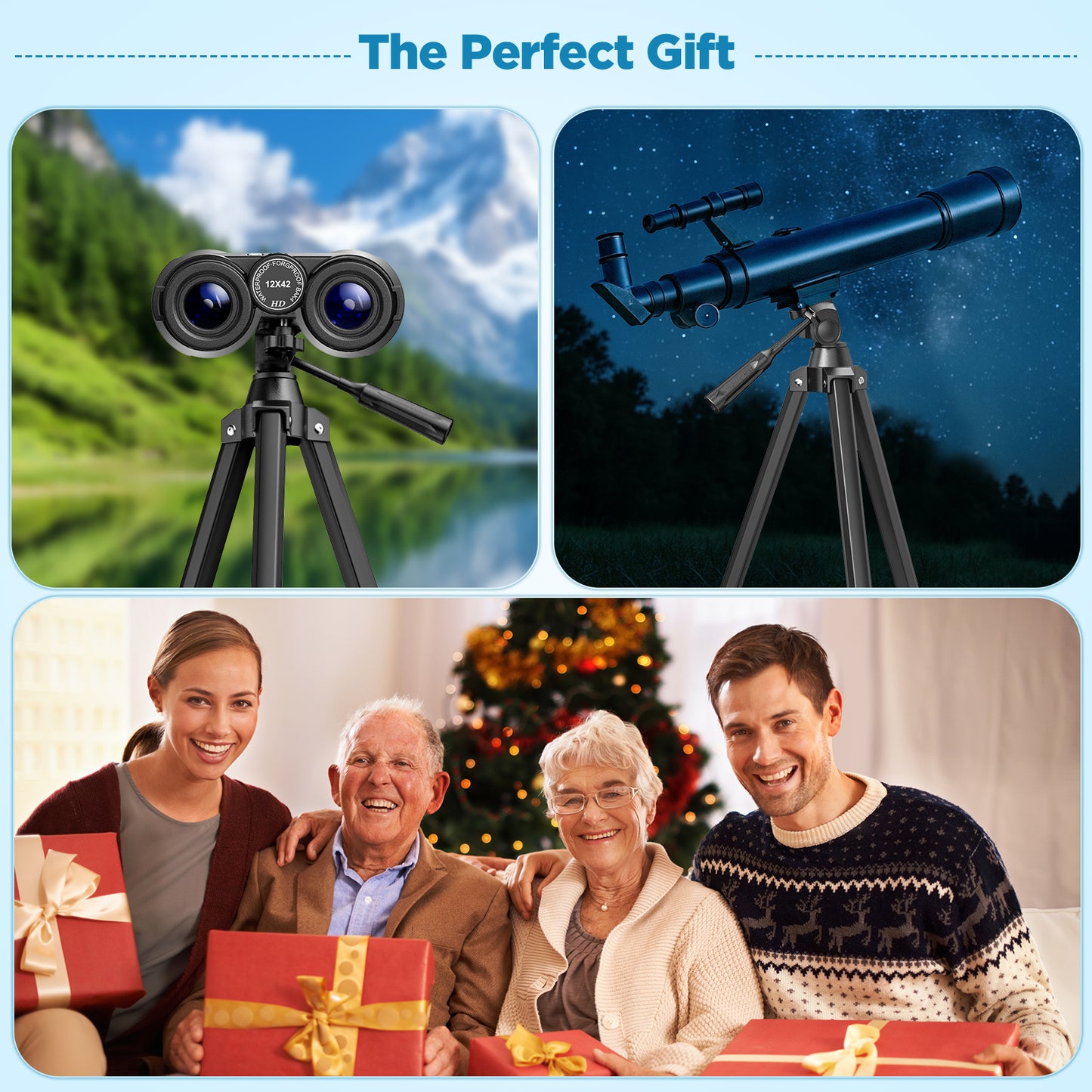 QUNSE 52" Aluminum Camera Tripod, Lightweight Travel Tripod for Camera & Phone with 360° Pan/180° Tilt Fluid Head, 4-Section Quick Release Stand with Universal 1/4" Screw