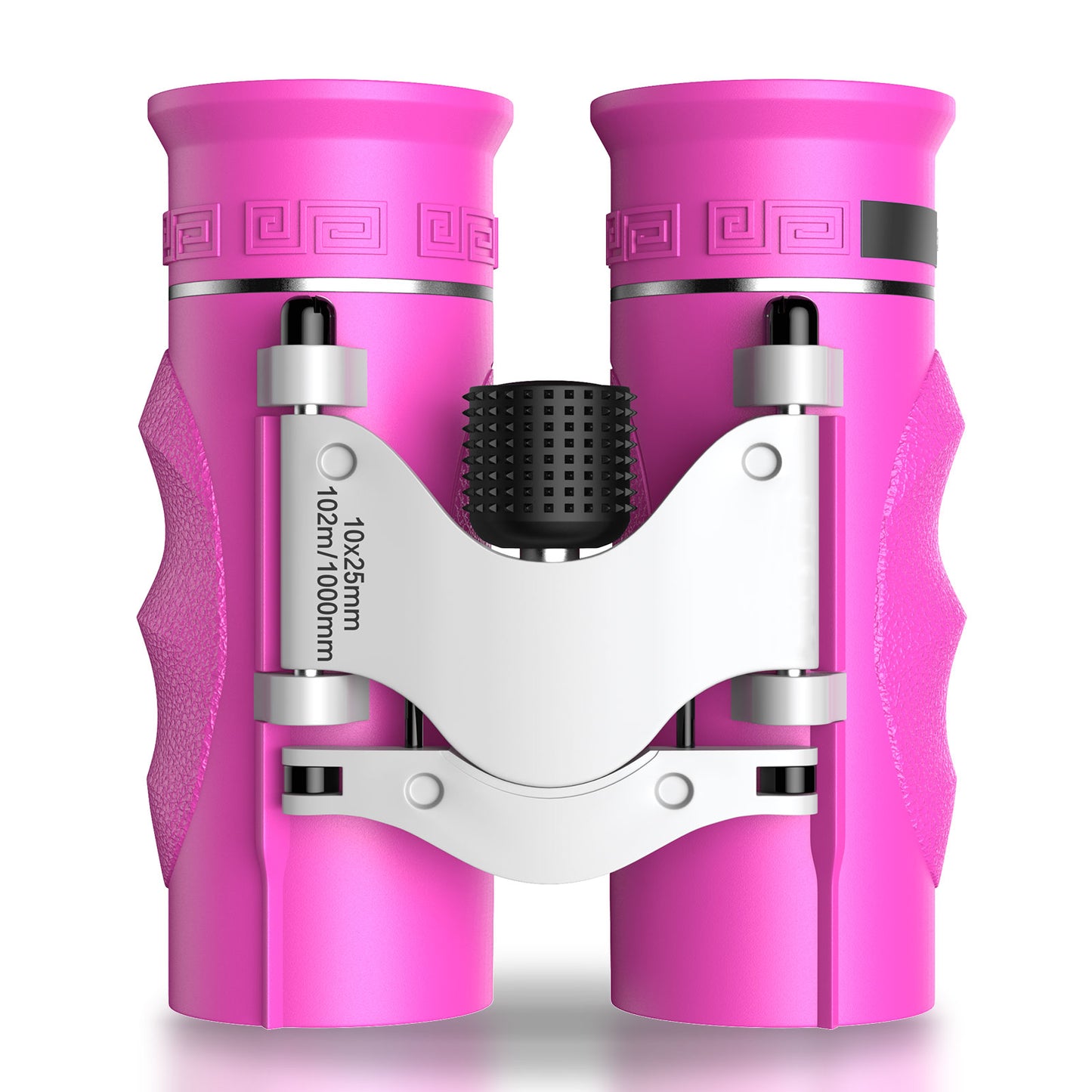 QUNSE 10x25 HD Waterproof Binoculars for Adults and Kids, Compact Travel Binoculars with BAK-4 Prism, Fully Multi-Coated Optics, Low Light Vision, Bird Watching, Hunting, Travel, Sightseeing (Pink)