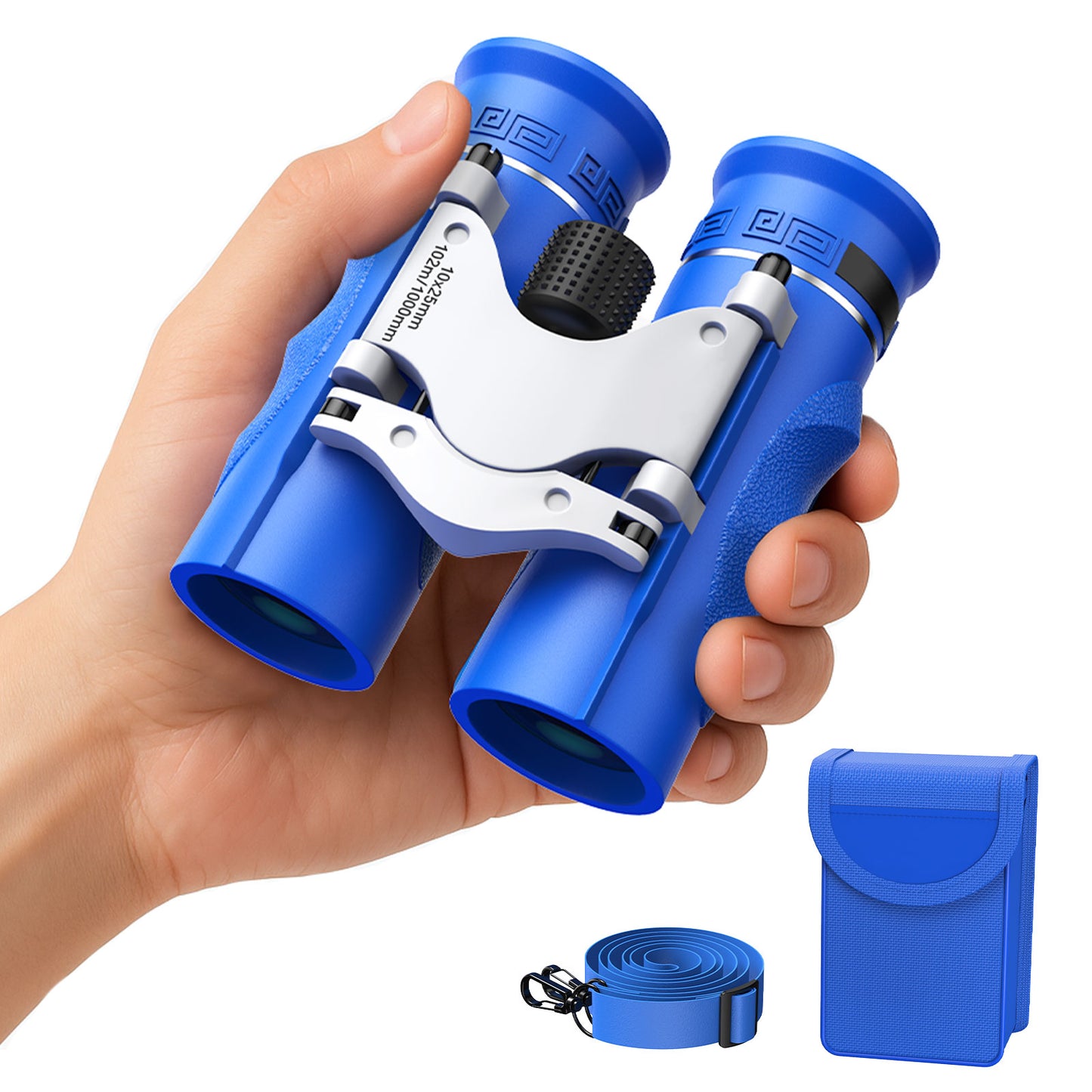 QUNSE 10x25 Compact Waterproof Binoculars for Adults and Kids, HD Travel Binoculars with BAK-4 Prism, Fully Multi-Coated Optics, Low Light Vision, Bird Watching, Hunting, Travel, Sightseeing (Blue)