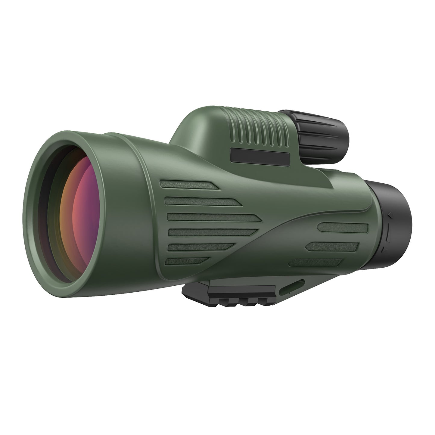 QUNSE 12X50 High Power Monocular for Adults, Military Green FMC Compact Monocular Telescope with Waterproof Fogproof Design, Smartphone Adapter, Wide Field of View for Bird Watching, Hiking, Travel