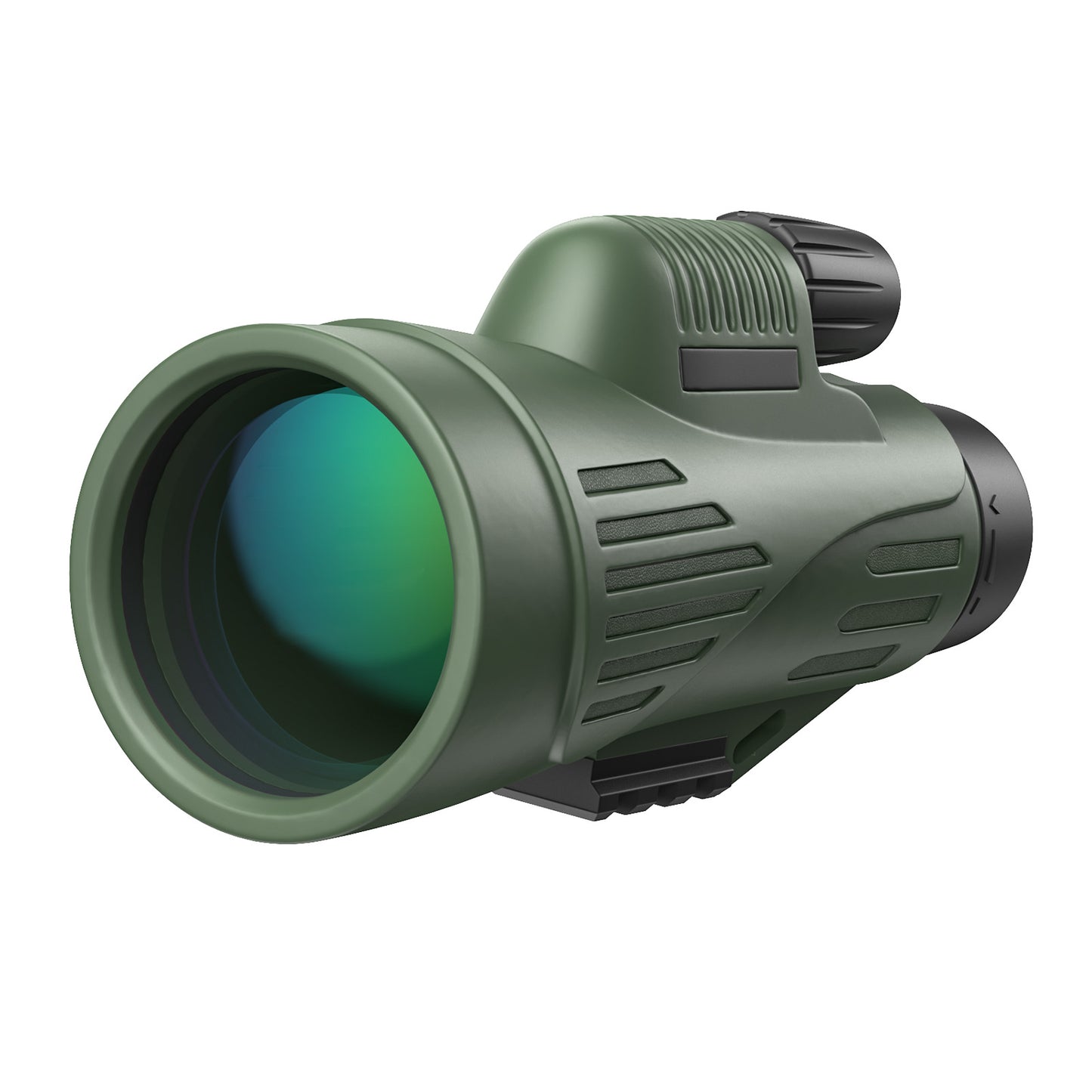 QUNSE 12X50 High Power Monocular for Adults, Military Green FMC Compact Monocular Telescope with Waterproof Fogproof Design, Smartphone Adapter, Wide Field of View for Bird Watching, Hiking, Travel