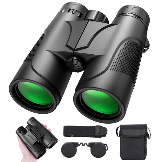 10X42 Binoculars for Adults High Powered: HD IPX7 Waterproof Binoculars with Low Light Vision, BAK4&FMC - Kids Binoculars for Bird Watching, Hunting, Hiking