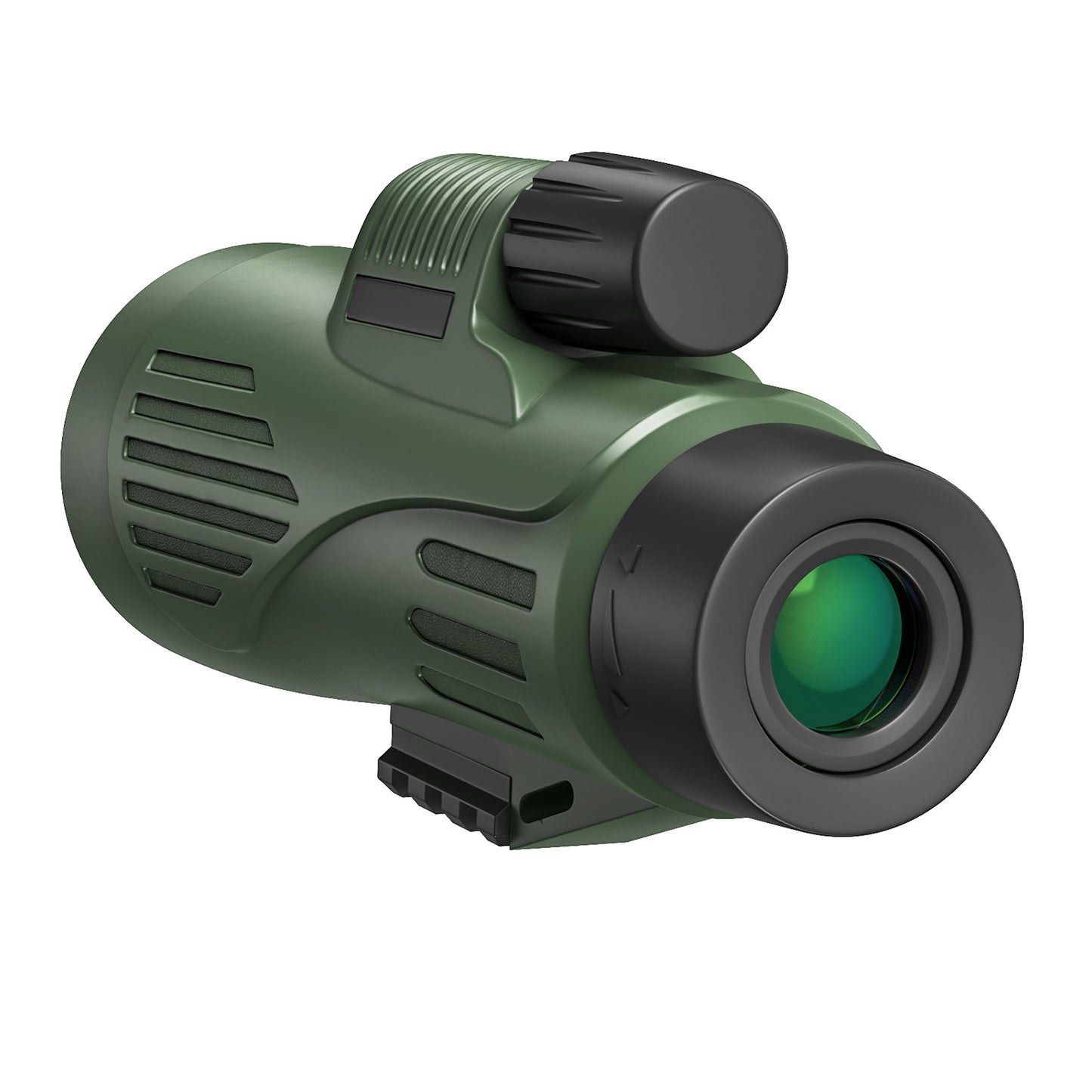 QUNSE 12X50 High Power Monocular for Adults, Military Green FMC Compact Monocular Telescope with Waterproof Fogproof Design, Smartphone Adapter, Wide Field of View for Bird Watching, Hiking, Travel