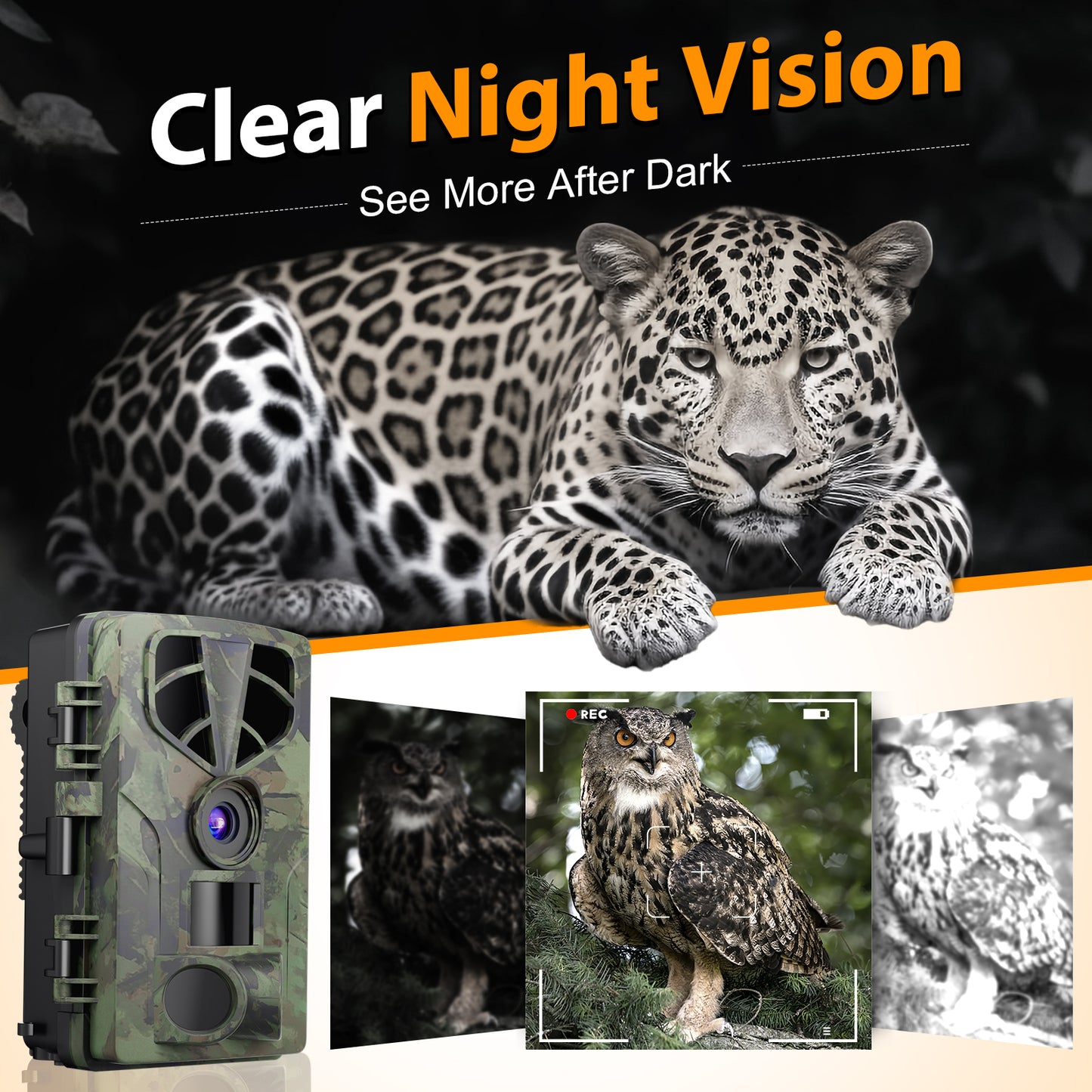 QUNSE Trail Camera, WiFi Bluetooth 60MP/8K Game Camera with 0.2s Trigger, No-Glow Night Vision 65ft, 120° Wide Angle, IP66 Waterproof, 2" Screen, 32GB SD Card Included
