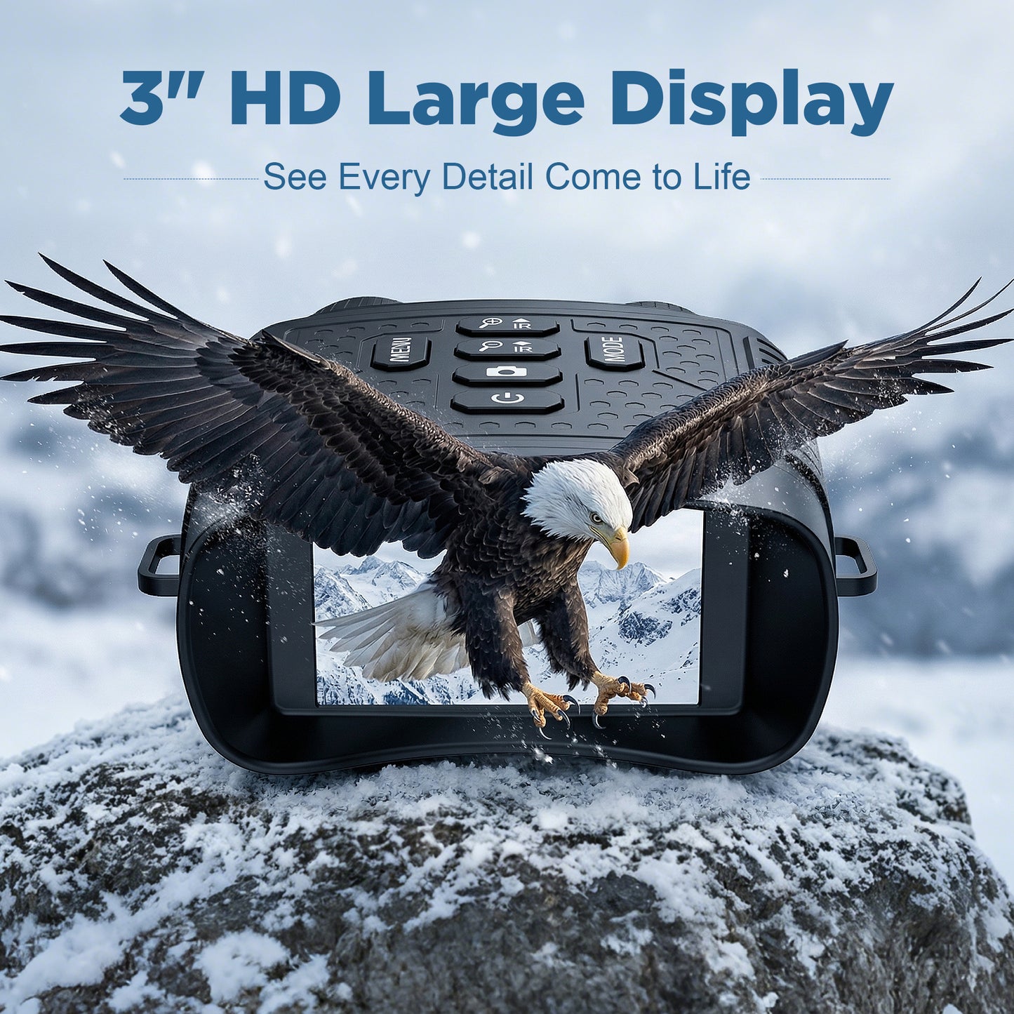 QUNSE Night Vision Goggles for Adults, 30MP 2.5K Night Vision Binoculars with 656FT Range, 7-Level IR, 6X Zoom, 3" HD Screen, Rechargeable for Hunting, Camping & Security