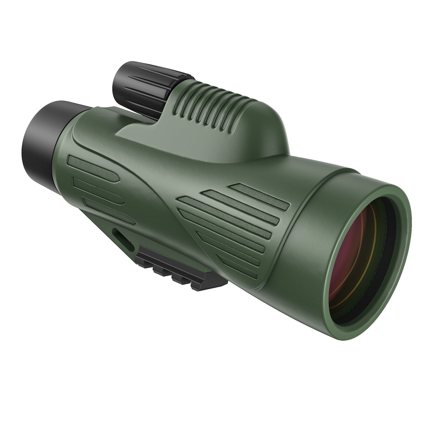 QUNSE 12X50 High Power Monocular for Adults, Military Green FMC Compact Monocular Telescope with Waterproof Fogproof Design, Smartphone Adapter, Wide Field of View for Bird Watching, Hiking, Travel